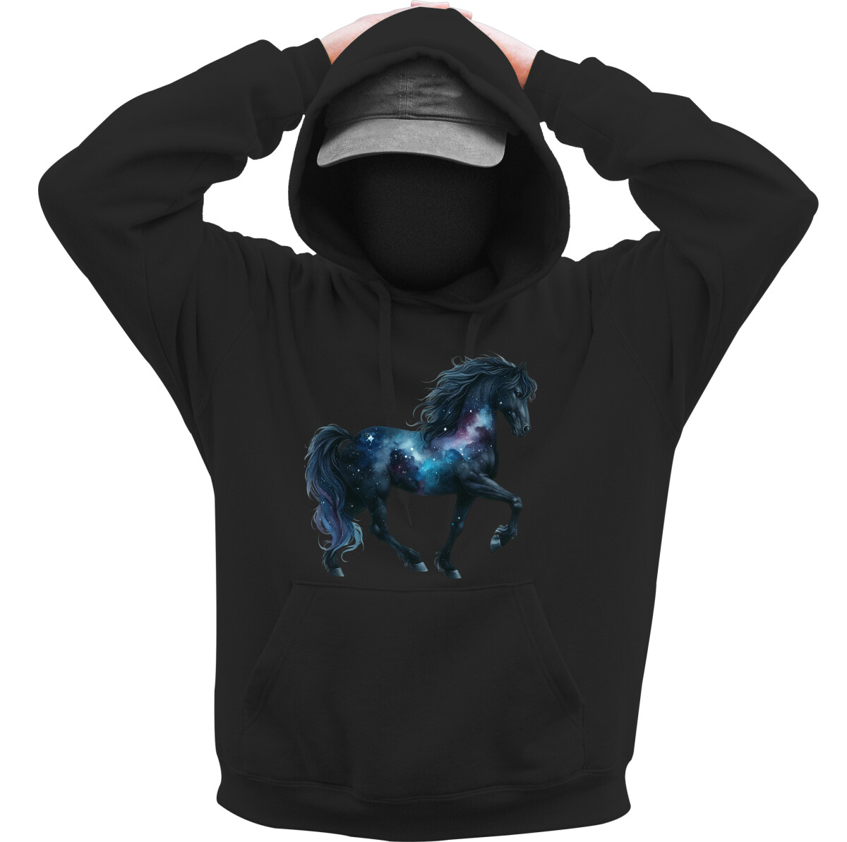 Kapucnis belebújós pulóver