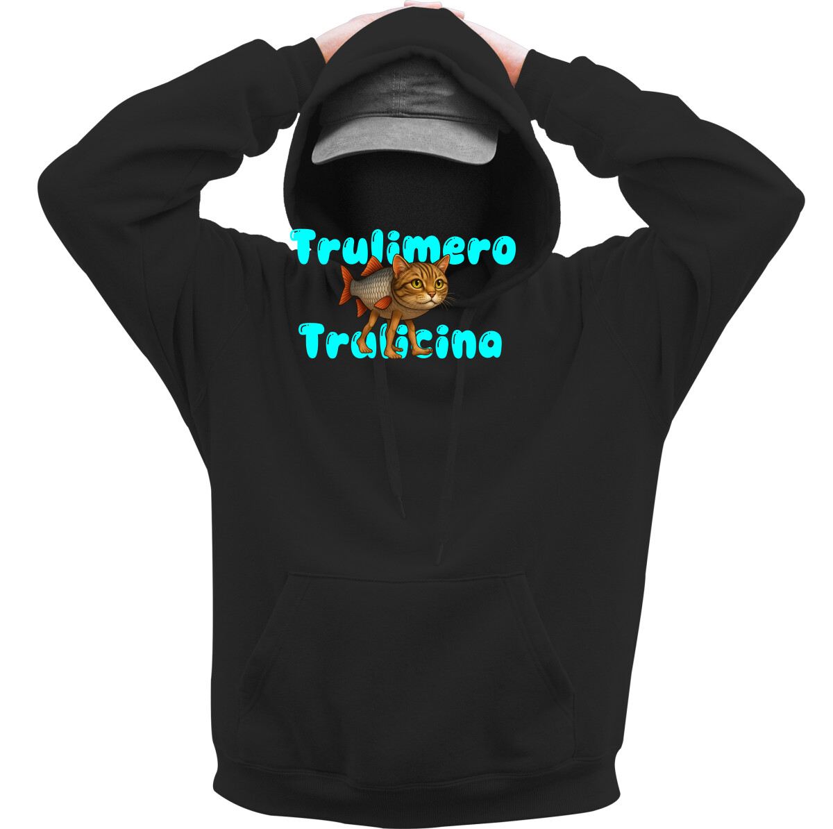 Kapucnis belebújós pulóver