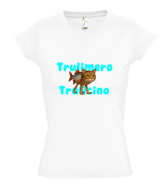 Női V nyakú póló