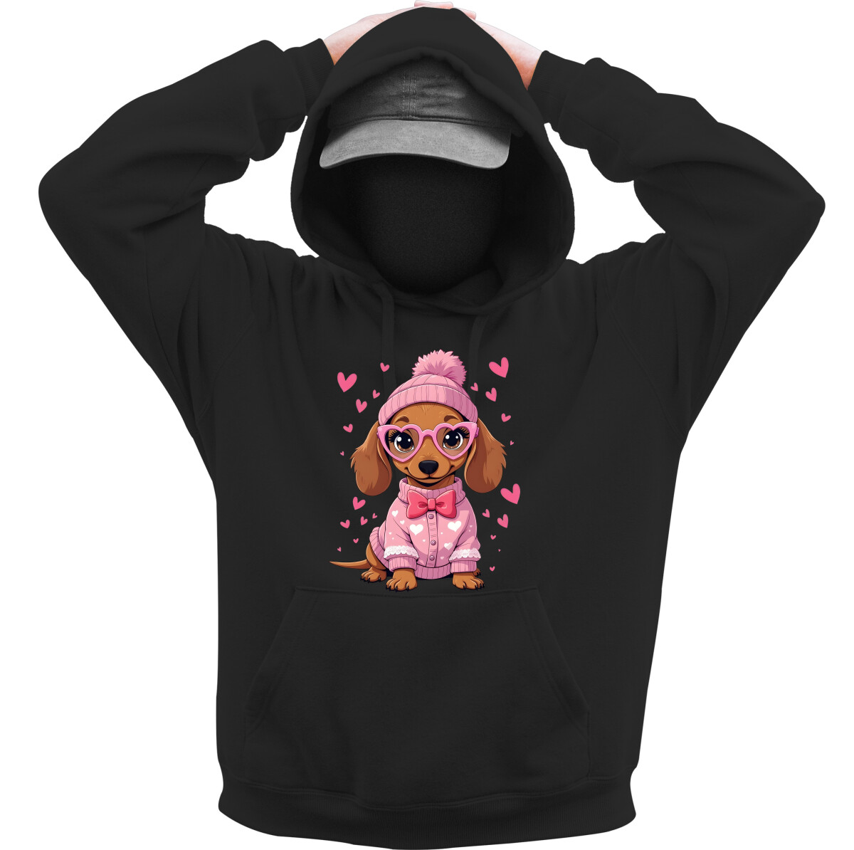 Kapucnis belebújós pulóver