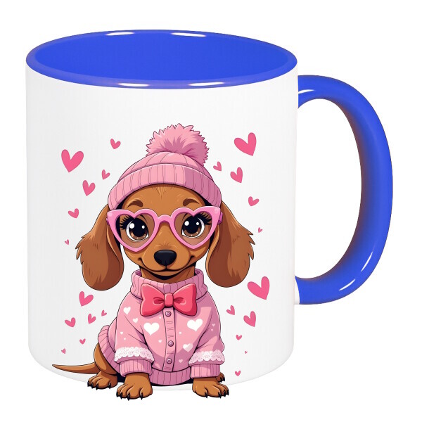 Színes fülű és belsejű bögre