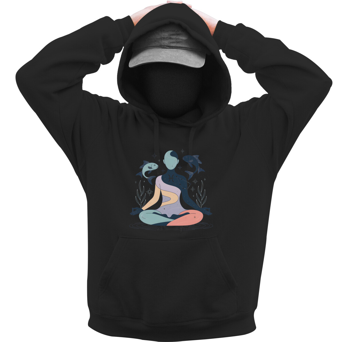 Kapucnis belebújós pulóver