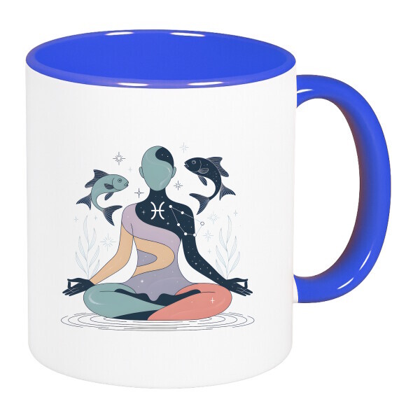 Színes fülű és belsejű bögre