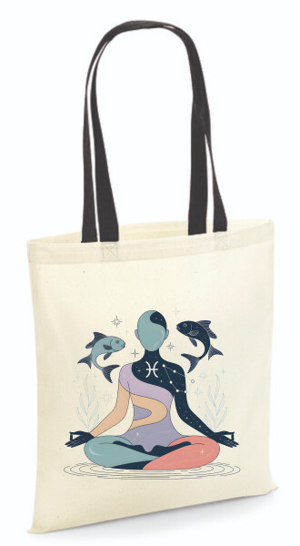 Vászontáska - színes fülű 