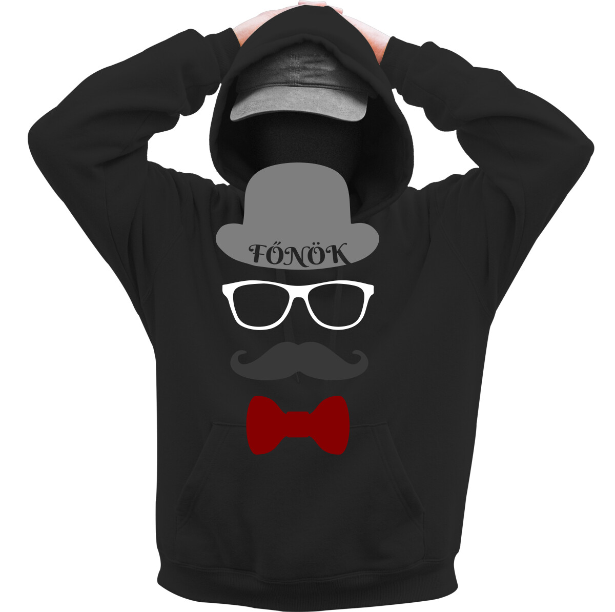 Kapucnis belebújós pulóver