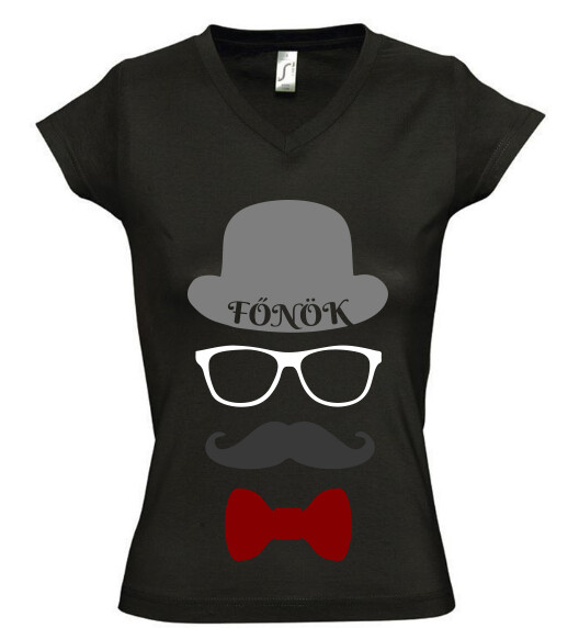 Női V nyakú póló