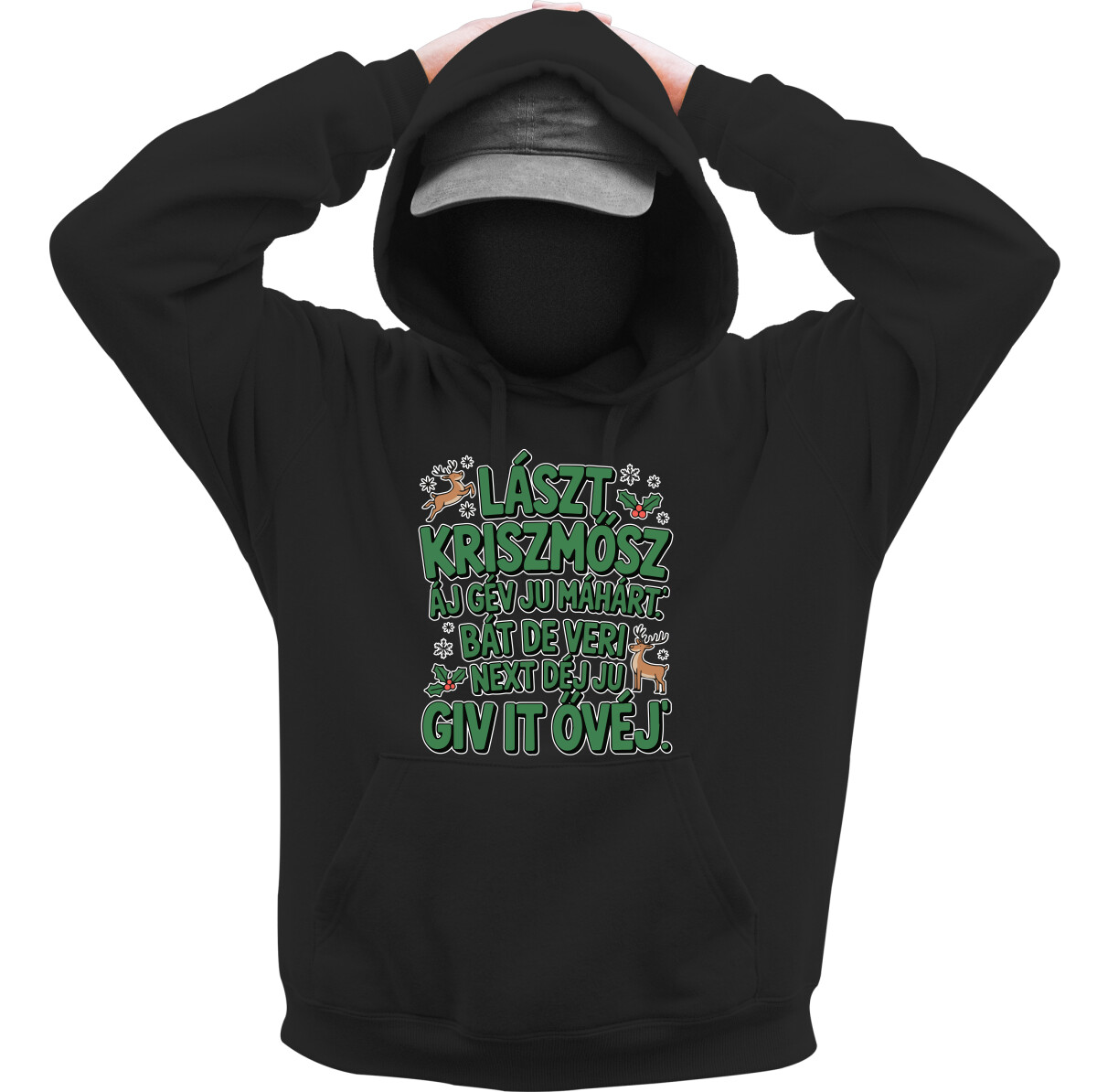 Kapucnis belebújós pulóver