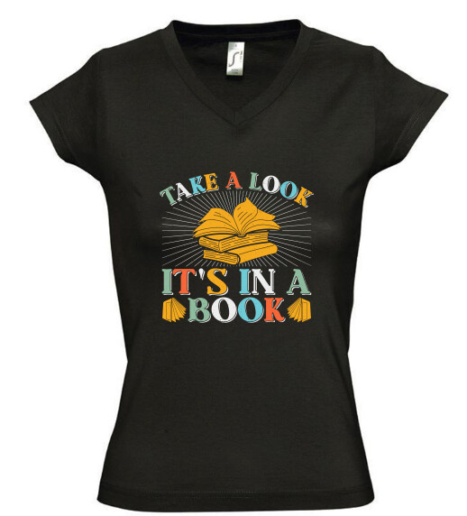 Női V nyakú póló