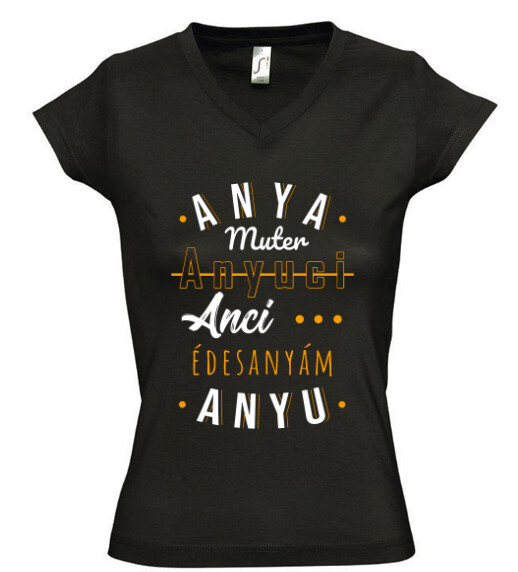 Női V nyakú póló