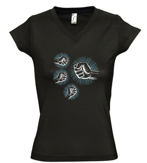 Női V nyakú póló