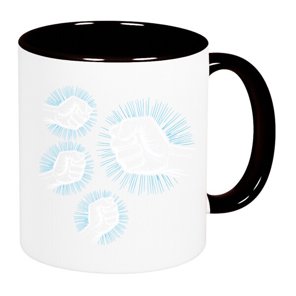 Színes fülű és belsejű bögre