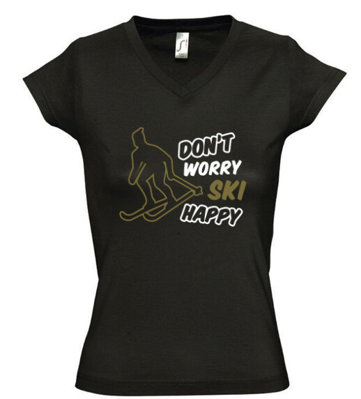 Női V nyakú póló