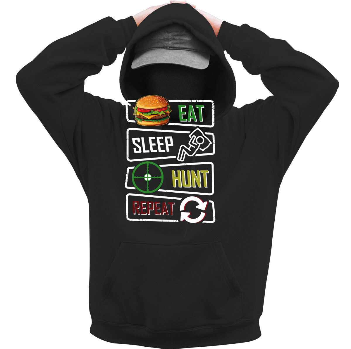 Kapucnis belebújós pulóver