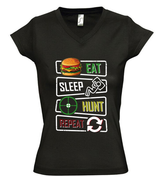 Női V nyakú póló