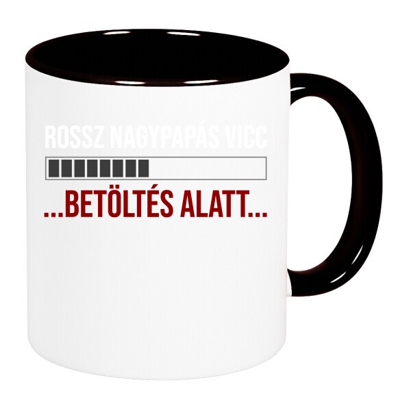 Színes fülű és belsejű bögre