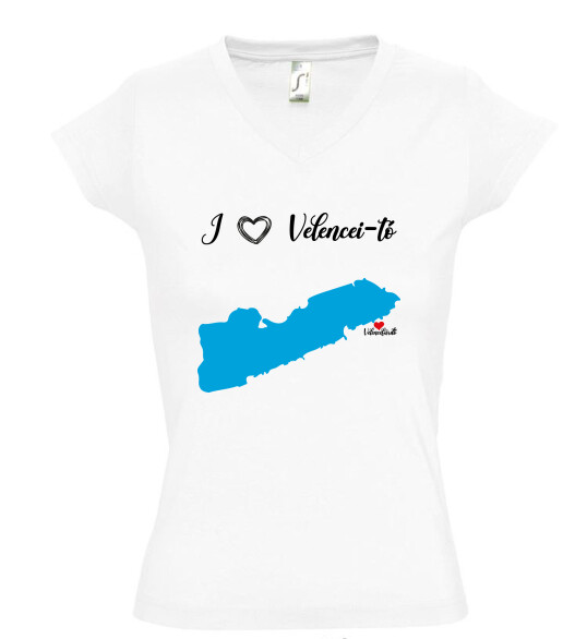 Női V nyakú póló