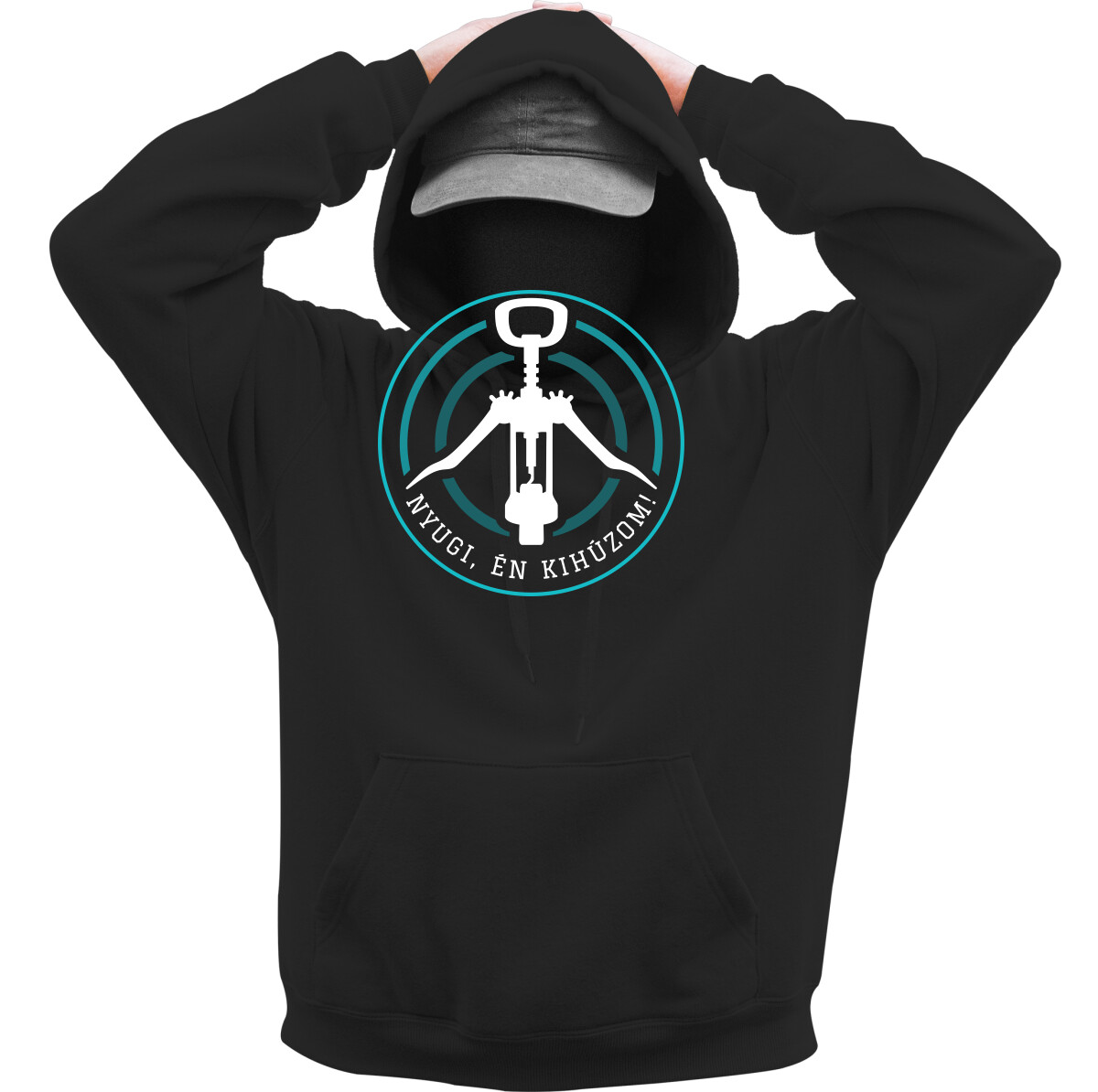 Kapucnis belebújós pulóver