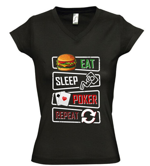 Női V nyakú póló