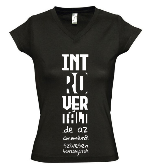 Női V nyakú póló