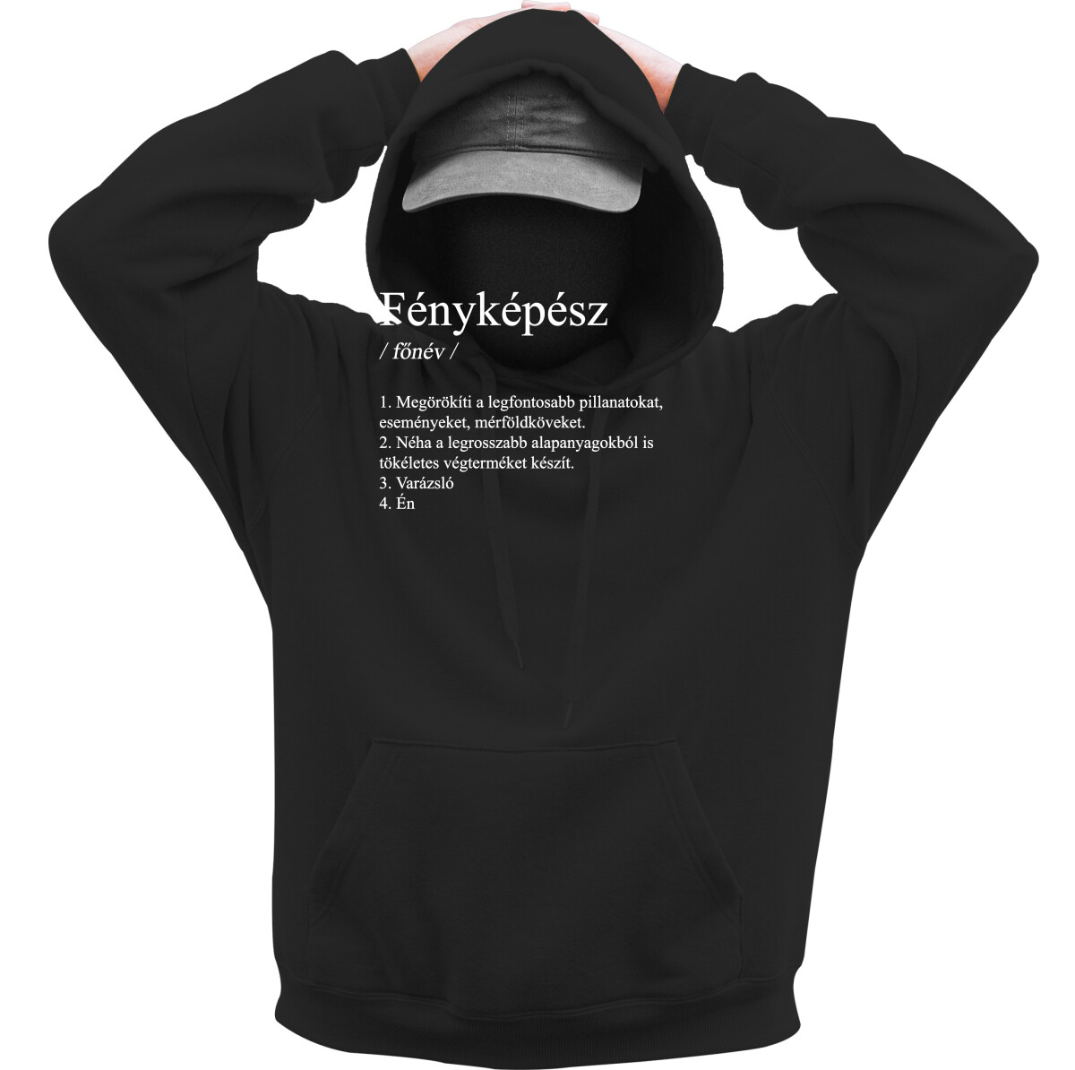 Kapucnis belebújós pulóver