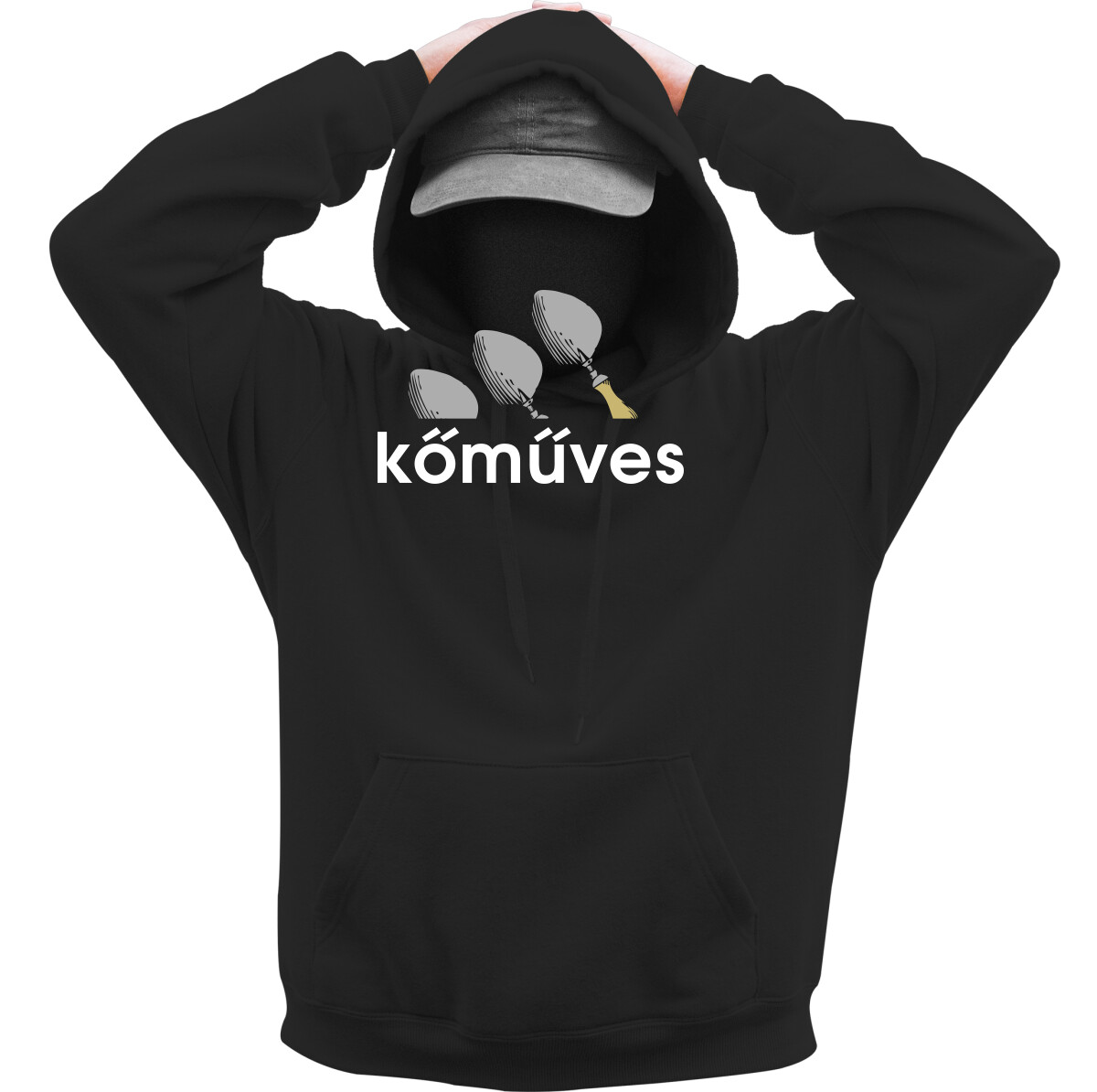 Kapucnis belebújós pulóver