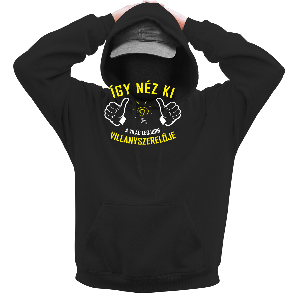 Kapucnis belebújós pulóver