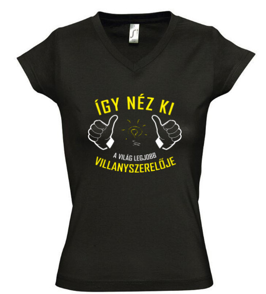 Női V nyakú póló