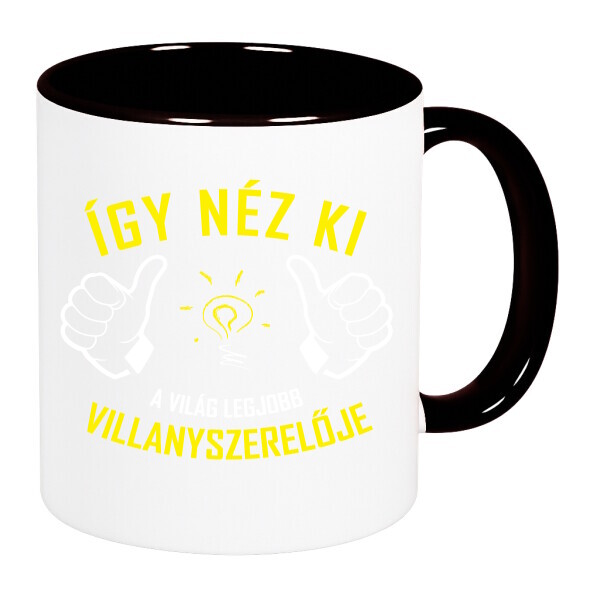 Színes fülű és belsejű bögre