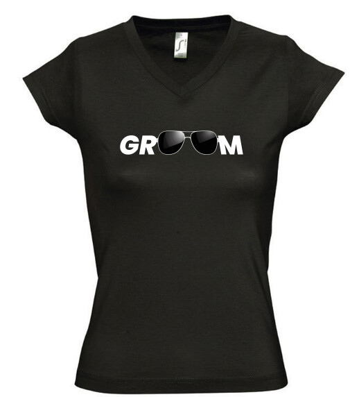 Női V nyakú póló