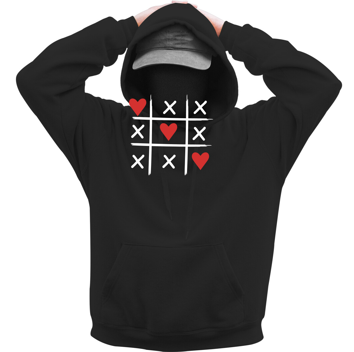 Kapucnis belebújós pulóver