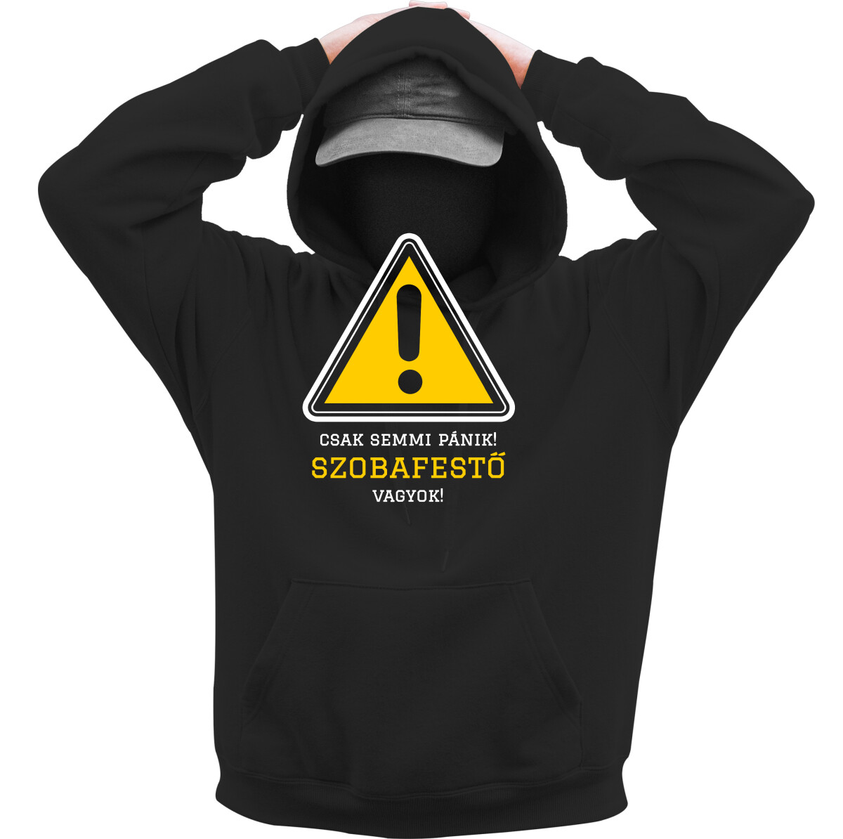 Kapucnis belebújós pulóver