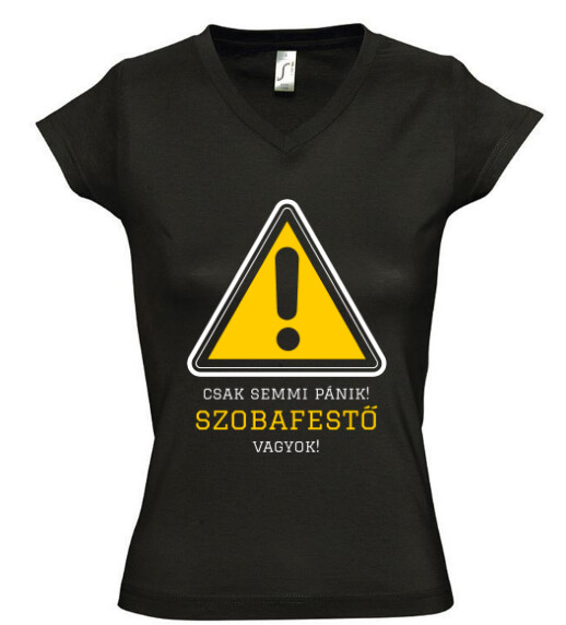 Női V nyakú póló