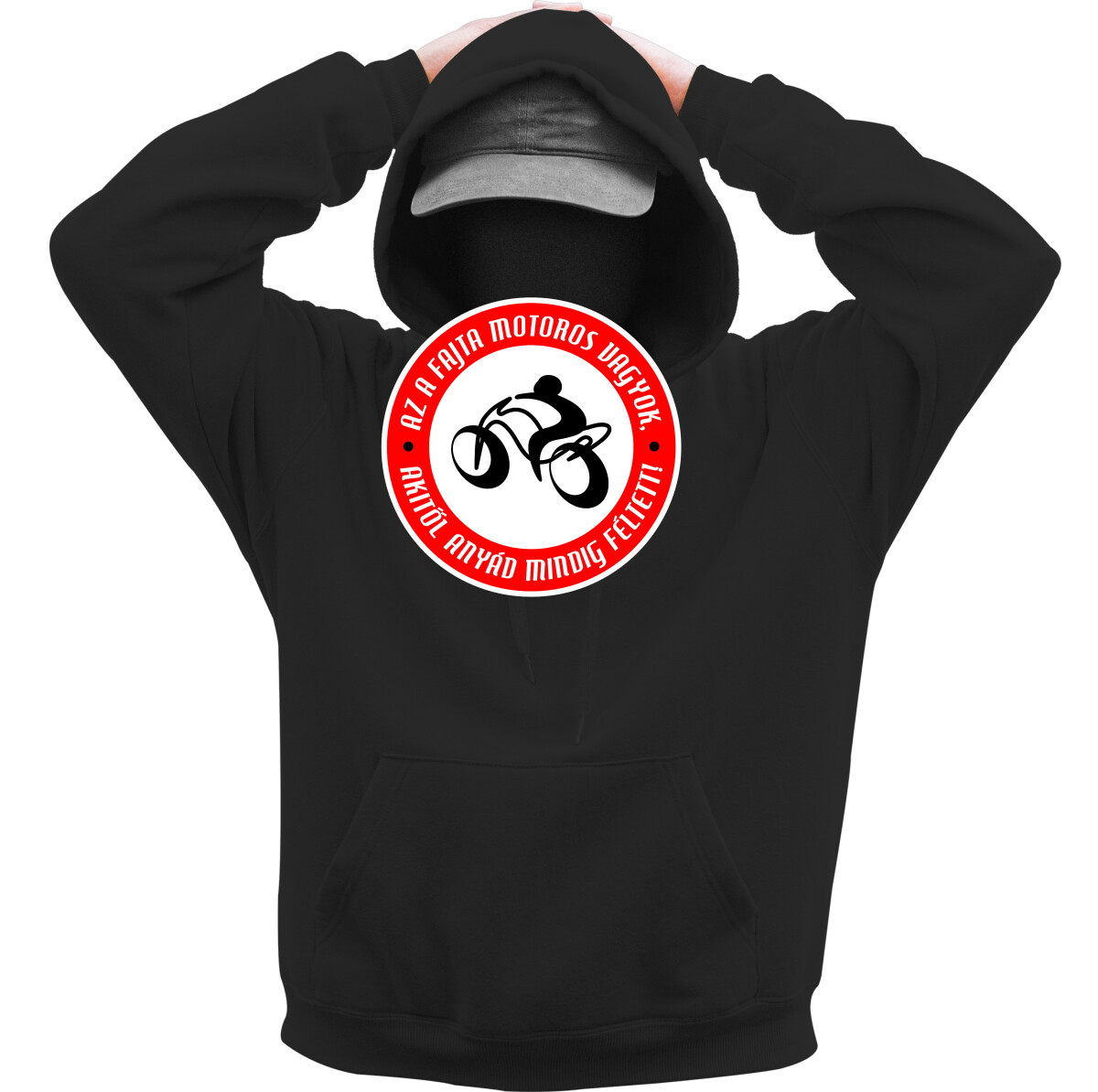 Kapucnis belebújós pulóver