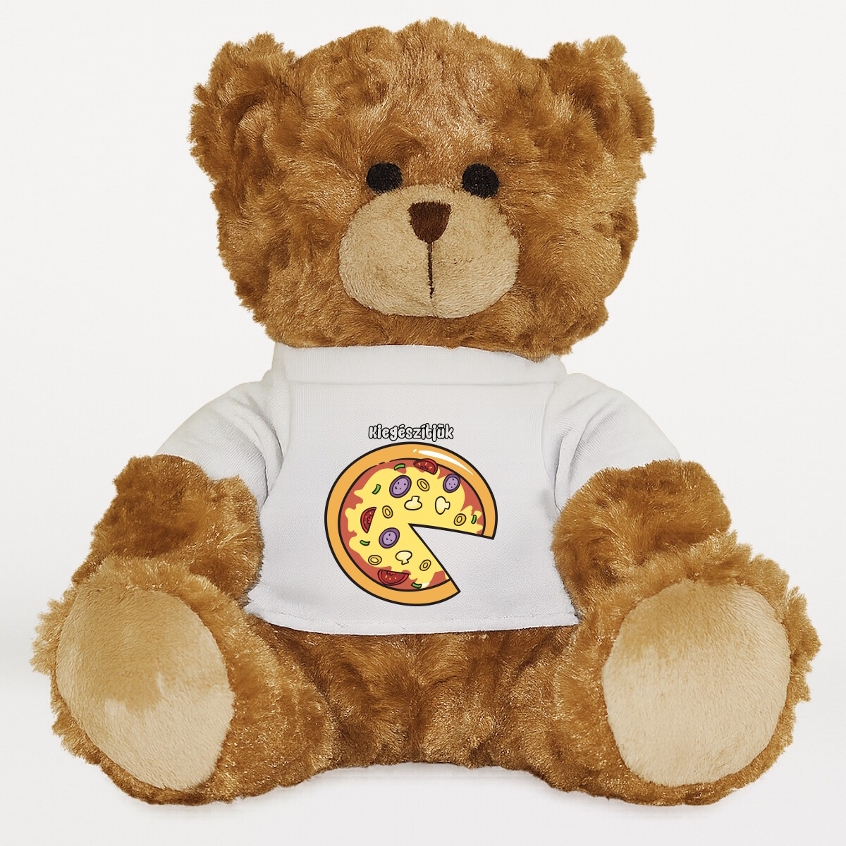 Plüssmaci egyedi pólóval