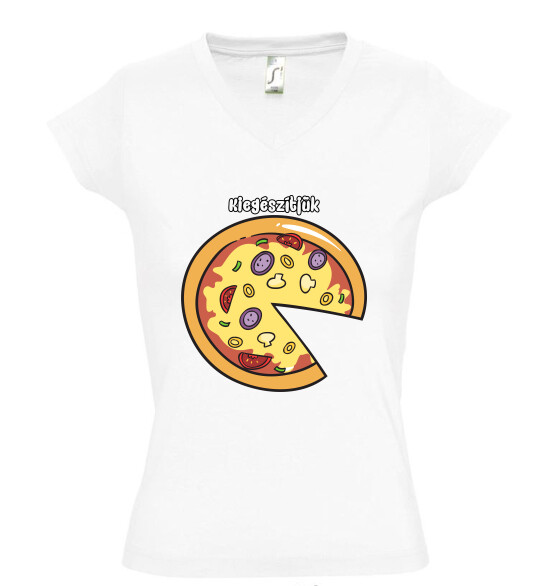 Női V nyakú póló