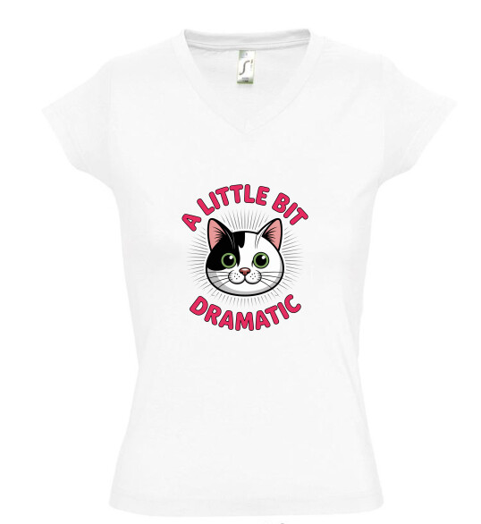 Női V nyakú póló