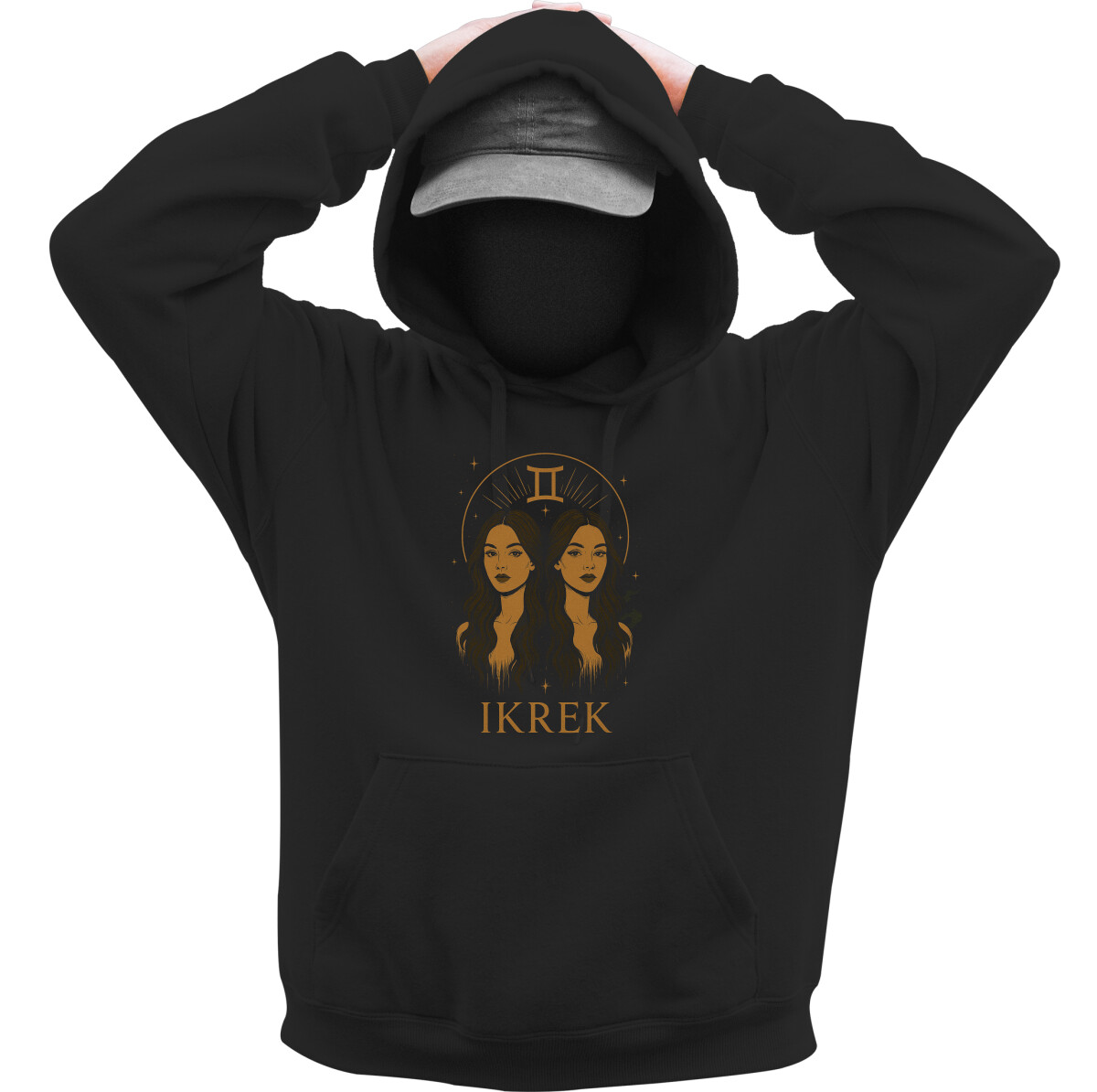 Kapucnis belebújós pulóver