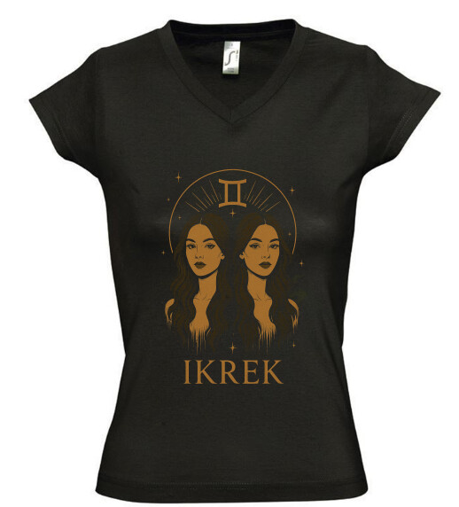 Női V nyakú póló