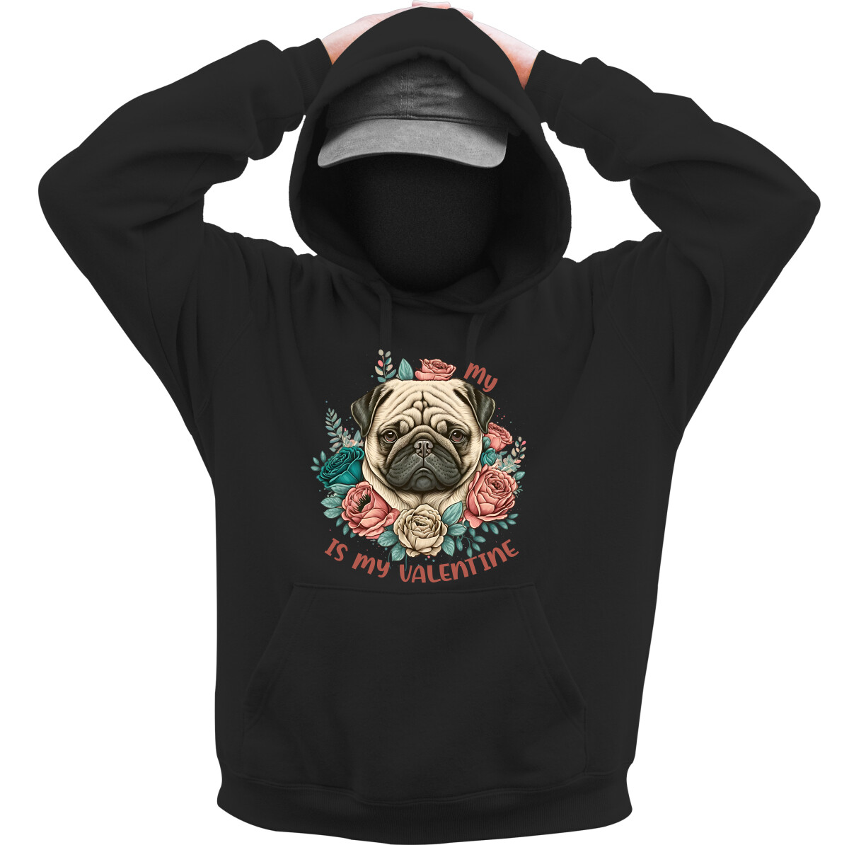 Kapucnis belebújós pulóver