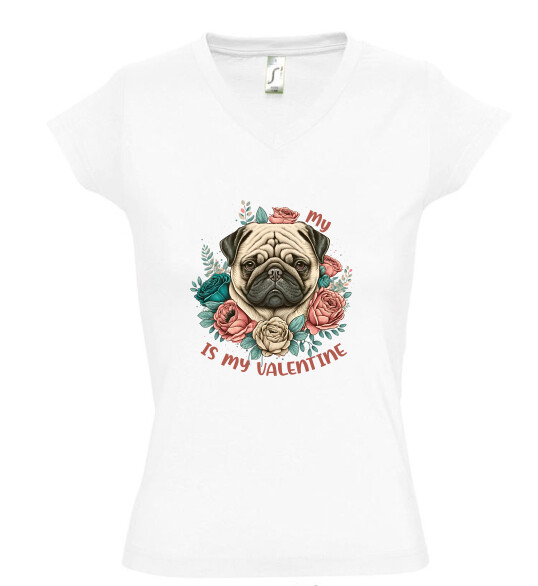 Női V nyakú póló