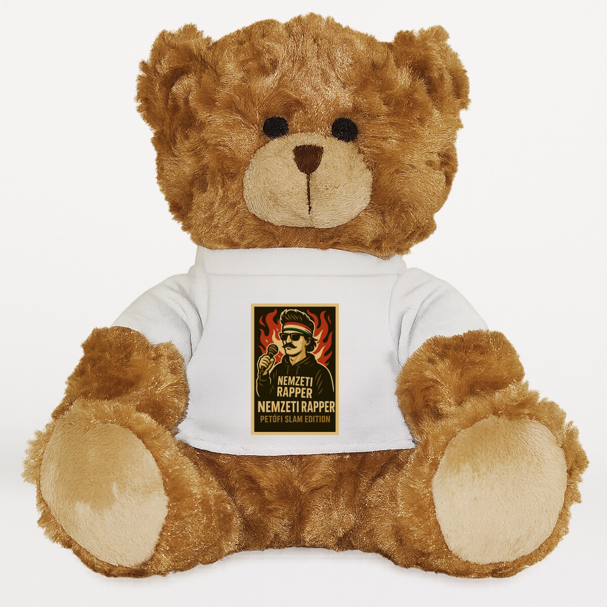 Plüssmaci egyedi pólóval