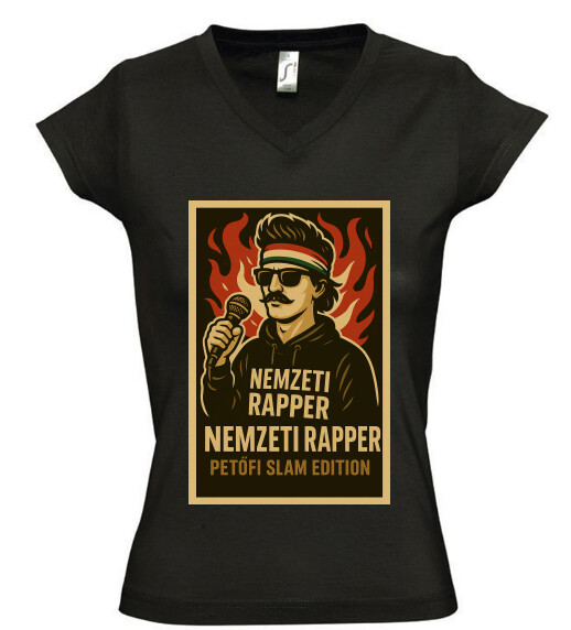 Női V nyakú póló