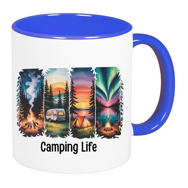 Színes fülű és belsejű bögre