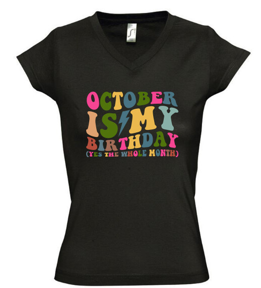 Női V nyakú póló