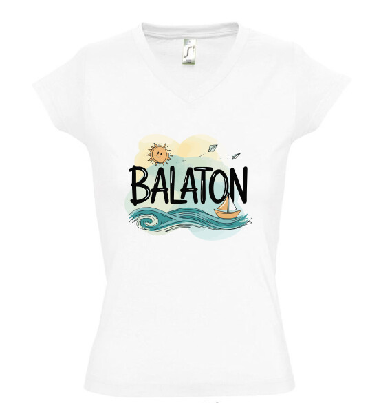 Női V nyakú póló