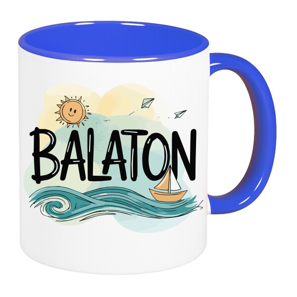 Színes fülű és belsejű bögre