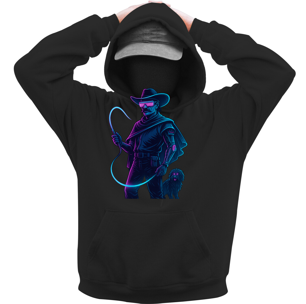 Kapucnis belebújós pulóver