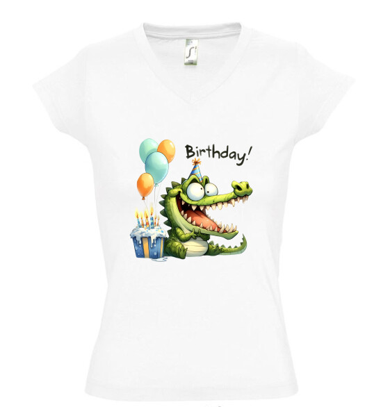 Női V nyakú póló