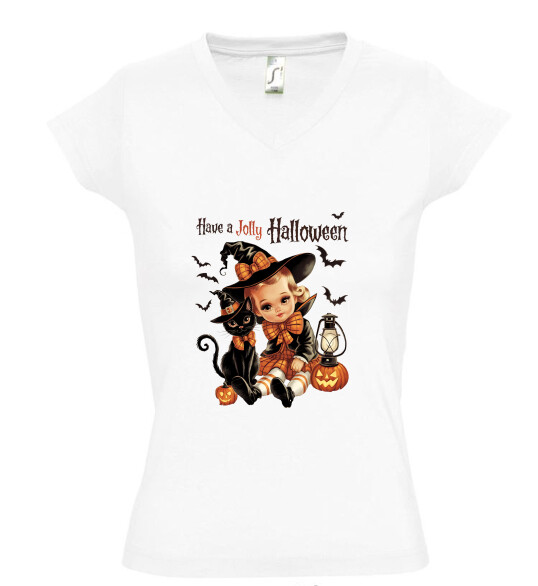 Női V nyakú póló