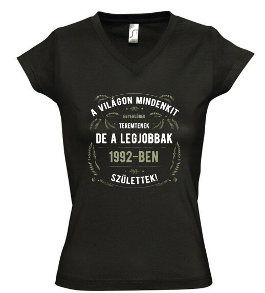 Női V nyakú póló